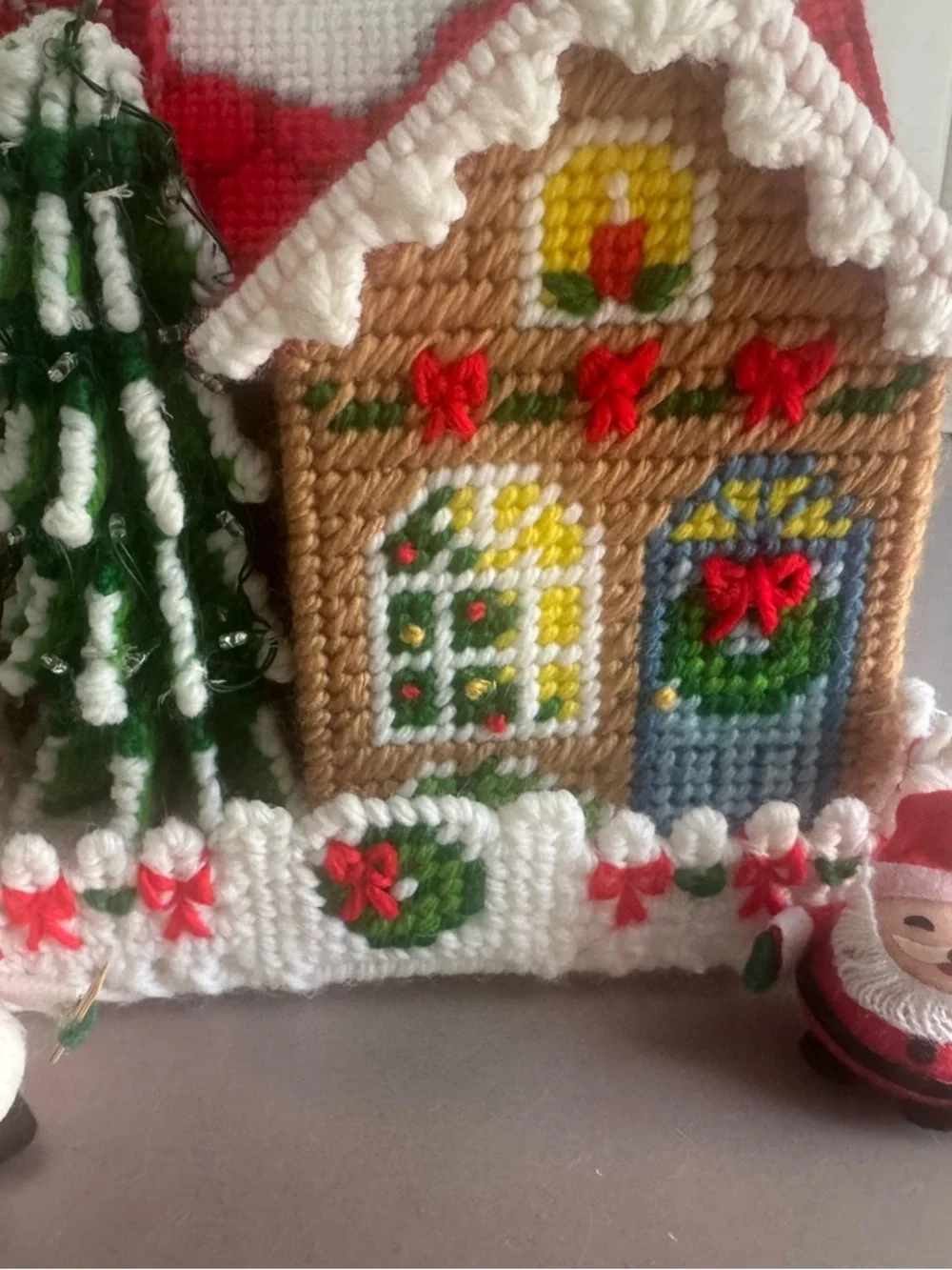 Festive Handcrafted Christmas House Decoration - Red, White & Green